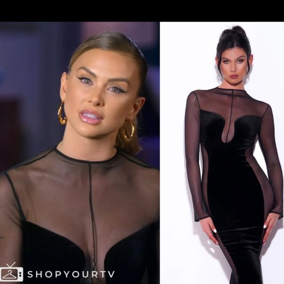 💥INSANELY BEAUTIFUL💥Miss Circle Paislee Black Velvet & Mesh Long Sleeve Gown - Picture 16 of 16